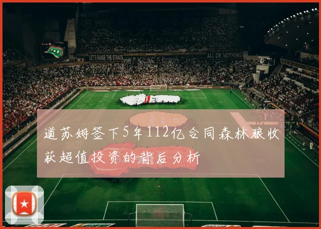 道苏姆签下5年112亿合同森林狼收获超值投资的背后分析
